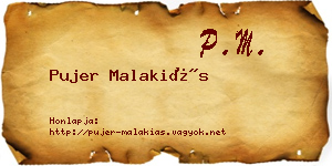 Pujer Malakiás névjegykártya